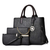 PU Polyester Casual Tote with Letter Decoration Hot Sale Promotion-3pcs New Fashion Ladies Crossbody Handbags Set