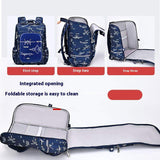 Large Capacity Waterproof Sesame Cartoon Schoolbag for Boys Fashion Open Zipper Closure Primary School Backpack for 1-3-6 Grades
