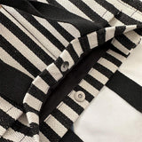 Women's Large-Capacity Handheld Tote Bag Striped Canvas Crossbody Popular for Commuting and Shopping