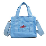 New Design Quality Single Slung over Shoulder Canvas Cotton Fashion Tote Bag Small Square with Long Handle