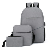 Unisex School Students Backpack Set Waterproof School Computer Bag with Polyester Lining Zipper Closure