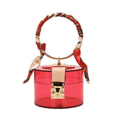Summer Fashion Transparent Mini Tote Bags Women's Designer Acrylic Handbags with Polyester Lining Jelly Metal Style