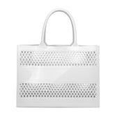 Tote Bag Large Capacity Summer PVC Jelly Open Closure DIY Beach Bag with Two Handles Waterproof for Women