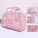 Foldable Plastic Vintage Unisex Letter Kids Mini Jelly Bag Clear Jelly Tote Bucket Jelly Purses and Bags Handbag