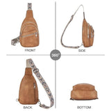 Leather Women's Retro Crossbody Bag Durable Waterproof Fashionable Summer Ladies' Shoulder Sling Chest Bag