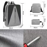 Slim Bag Set Luxury Travel Computer Bag Laptop Usb Charger Class Backpack for Students 3in1 School Bag