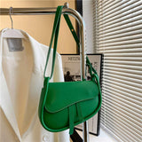 New Fashion Trendy Designer Women's PU Handbags Luxury Vintage Saddle Crossbody Shoulder Purse for Summer