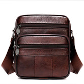 Men's High-End Trendy First-Layer Cowhide Genuine Leather Crossbody Bag Vertical Casual Fashionable Trendy