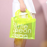 Ins Fashion Women's Luxury Transparent PVC Jelly Tote Bag Waterproof Crossbody Handbag Transparent Shopping Clear Bags