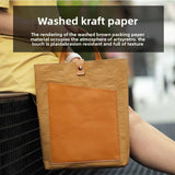 New Washed Kraft Paper Handheld Laptop Bag Felt Leather Microfiber Notebook Business Briefcase Stylish PLA Material Tote Bags