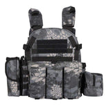 Adjustable Men's Tactical Vest Bag Outdoor Security Body Camouflage Training Plate Carrier Waterproof Oxford Polyester Zipper