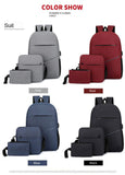 Unisex School Students Backpack Set Waterproof School Computer Bag with Polyester Lining Zipper Closure