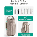 Travel Quilted Insulated Water Bottle Carrier Holder Crossbody Sling Water Bottle Bag for 32/64 oz Bottle Custom Fitness Gym Bag