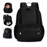 Large Capacity Denim Basketball Bag Multi-function Sports Bag Training Zipper Closure Independent Shoe Compartment Backpack