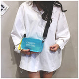 Letter Printed Mini Shoulder Messenger Bag PVC Handbags Women Clear Jelly Purse Fashion Girl Purses Transparent Candy