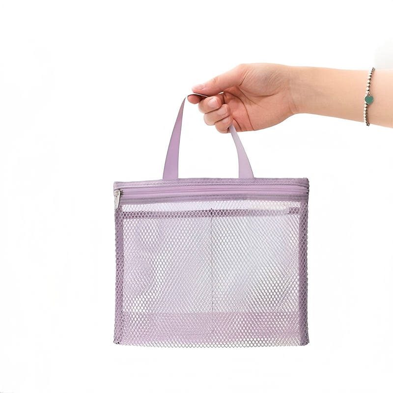 Makeup Toiletry Storage Bags Handheld Polyester Zipper Mesh Drainage Lightweight Bath Gym Miscellaneous Travel Cosmetic Bag