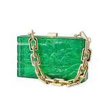 Summer Ladies Transparent Boxed Purse Crossbody Handbag Trendy Women clear Acrylic Evening Clutch Bag