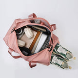 Letter Print Colorful Waterproof Sports Gym Travel Spend a Night Weekend Women Overnight Duffle Duffel Bag with Shoe Compartment