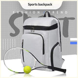 Badminton Tennis Sports Backpack  Double Shoulder Straps Oxford Material Zipper Large Capacity Multifunctional Bag