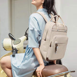 Solid Color Unisex Waterproof Oxford Polyester Laptop Backpack with Top Handle Travel Casual Business Computer Bag