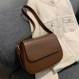 Pure Color New Style Autumn Winter Fashion Messenger Bag Street Fashion Magnetic Button Bag Texture Retro High Quality Bags