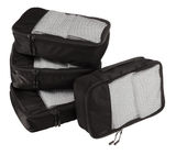 Luggage Organizer with Double Zipper, Mesh Top, 100% Polyester Small Zip 4-Piece Packing Cubes Travel Accessories Set