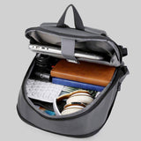 Outdoor Large Capacity Unisex Backpack Textured Bag Commute Business Oxford Film Backpack Water-Repellent Zipper Leisure Bag