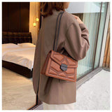 Handbags Fashion Lock Shoulder Messenger Bags Carving Machine Routerll Chains Tote Bag New PU Polyester