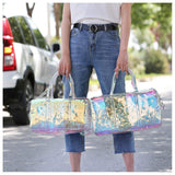 Large Capacity Sports Fitness Customize Transparent Travel Bags Tote Holographic Pvc Jelly Duffle Bag for Women