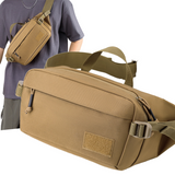 Men's High-end Denim Zipper Outdoor Sports Multi-function Tactical Single Shoulder Waist Pack Waterproof Hiking Chest Bag