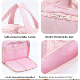 Cosmetic Bag Quilted Large Capacity Waterproof Fashion Simple Portable Lightweight Partition Double-Opening Travel Makeup Case