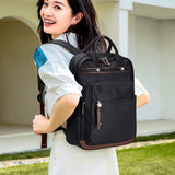 Solid Color Unisex Waterproof Oxford Polyester Laptop Backpack with Top Handle Travel Casual Business Computer Bag