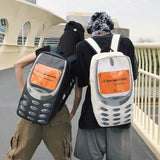 New Personalized Funny Mobile Phone Backpack Casual All-match Large Capacity Student Schoolbag Polyester Waterproof Leisure Bag