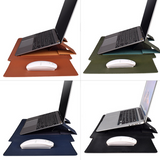 Business Computer Bag Laptops Mouse Case Set Pu Waterproof Laptop Bag Leather Sleeve Stand