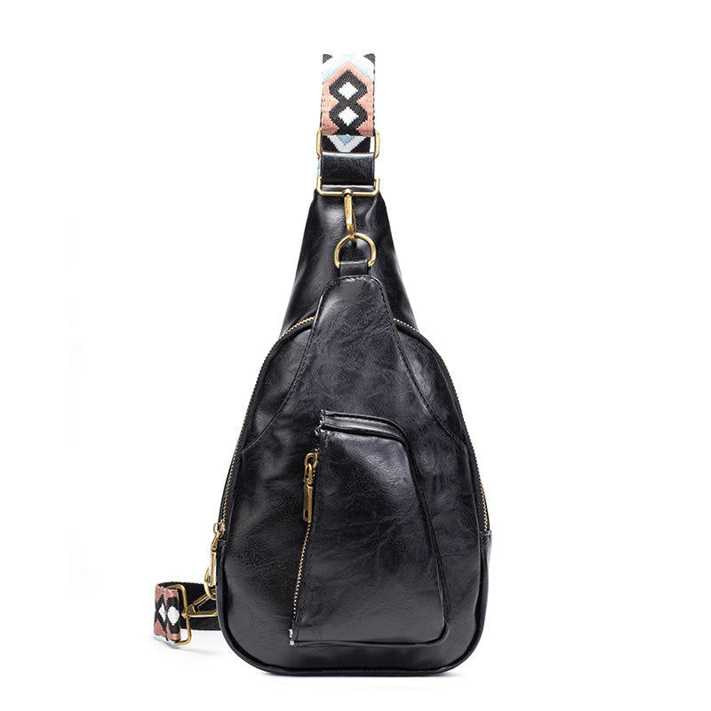 Fashionable PU Leather Waist Belt Bag Water-Proof Guitar Strap Sling Crossbody Fanny Pack for Summer
