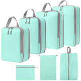 7-Piece Set Compression Packing Cubes Fashionable Expandable Travel Luggage with Zipper Closure Accessory Storage Bag