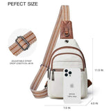 New Design Vegan PU Leather Women's Chest Sling Bag Zipper Closure USB Crossbody Fanny Pack Polyester Summer Logo Bag