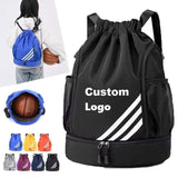 Print Drawstring Backpack Oxford Bags Polyester Waterproof Fitness Basketball Sports Storage Use