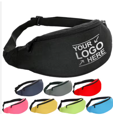 Embroidered Print Waterproof Nylon Canvas Wholesale Sport Crossbody Chest Belt Waist Bum Bag Fanny Pack