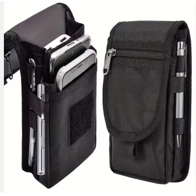 Premium Unisex Nylon Waist Bag – Durable Three-Compartment Outdoor Sling featuring Integrated Pen Slots and Secure Smartphone Storage