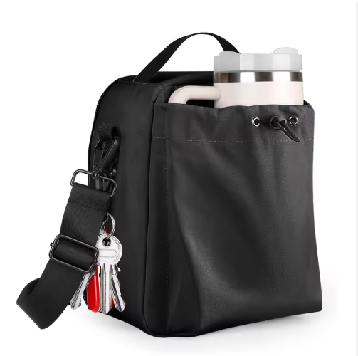 Luxury Magnetic Gym Bottle Carrier – New Style Insulated Holder with Integrated Front Storage Pocket and Adjustable Shoulder Strap