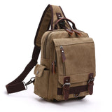 Fashionable Anti-Theft Canvas Cross Body Messenger Bag Men and Women Travel Rucksack Sling Backpack with Zipper Closure