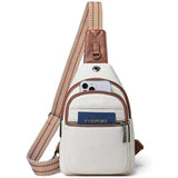 New Design Vegan PU Leather Women's Chest Sling Bag Zipper Closure USB Crossbody Fanny Pack Polyester Summer Logo Bag