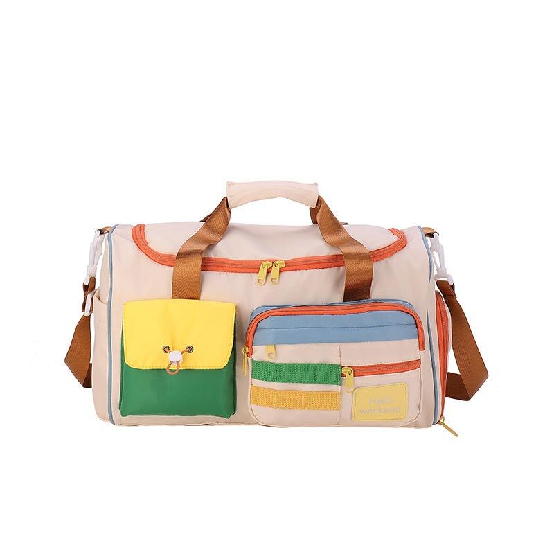 New Fashion Fitness Shoulder Bag with Zipper Closure Wear-Resistant Large Capacity Oxford Cloth Travel Bag for Outdoor Sports