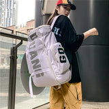 Letter Street Style Oxford Backpack Air Cushion Straps Large Capacity 36-55L Unisex for High School Students Korean Japanese Bag