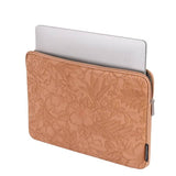 Floral Pattern PU Laptop Sleeve Case Waterproof CanvasArtisan Casual Zipper Slim Laptop Sleeve for Macbook Air/Pro