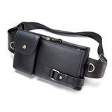 Waist Bag Men's Fashionable Top Layer Cowhide Genuine Leather Single Shoulder Crossbody Zipper Portable Water-Proof Phone Chest