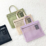 Makeup Toiletry Storage Bags Handheld Polyester Zipper Mesh Drainage Lightweight Bath Gym Miscellaneous Travel Cosmetic Bag