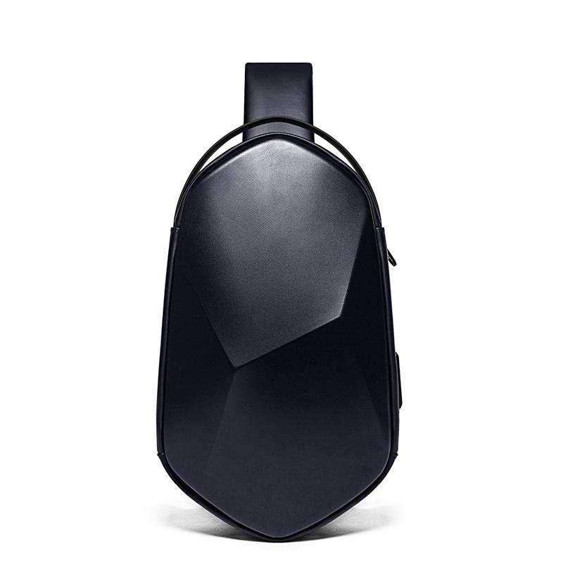 Men Shoulder Bags Black USB Charging Crossbody Travel Male Sling Bag Messenger Water Repellent Casual Waterproof Bag OEM