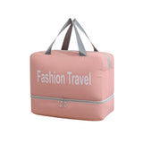 Travel Bag Large Capacity Handheld New Leather Film Swimming Dry Wet Separation Fitness Storage Zipper Geometric Letter